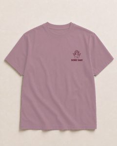 Front logo of the baby pink shirt